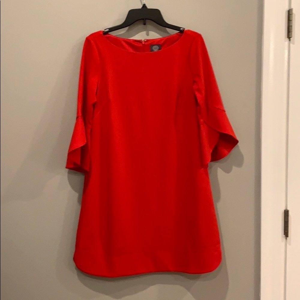 Vince Camuto Red Tulip Sleeve Dress
